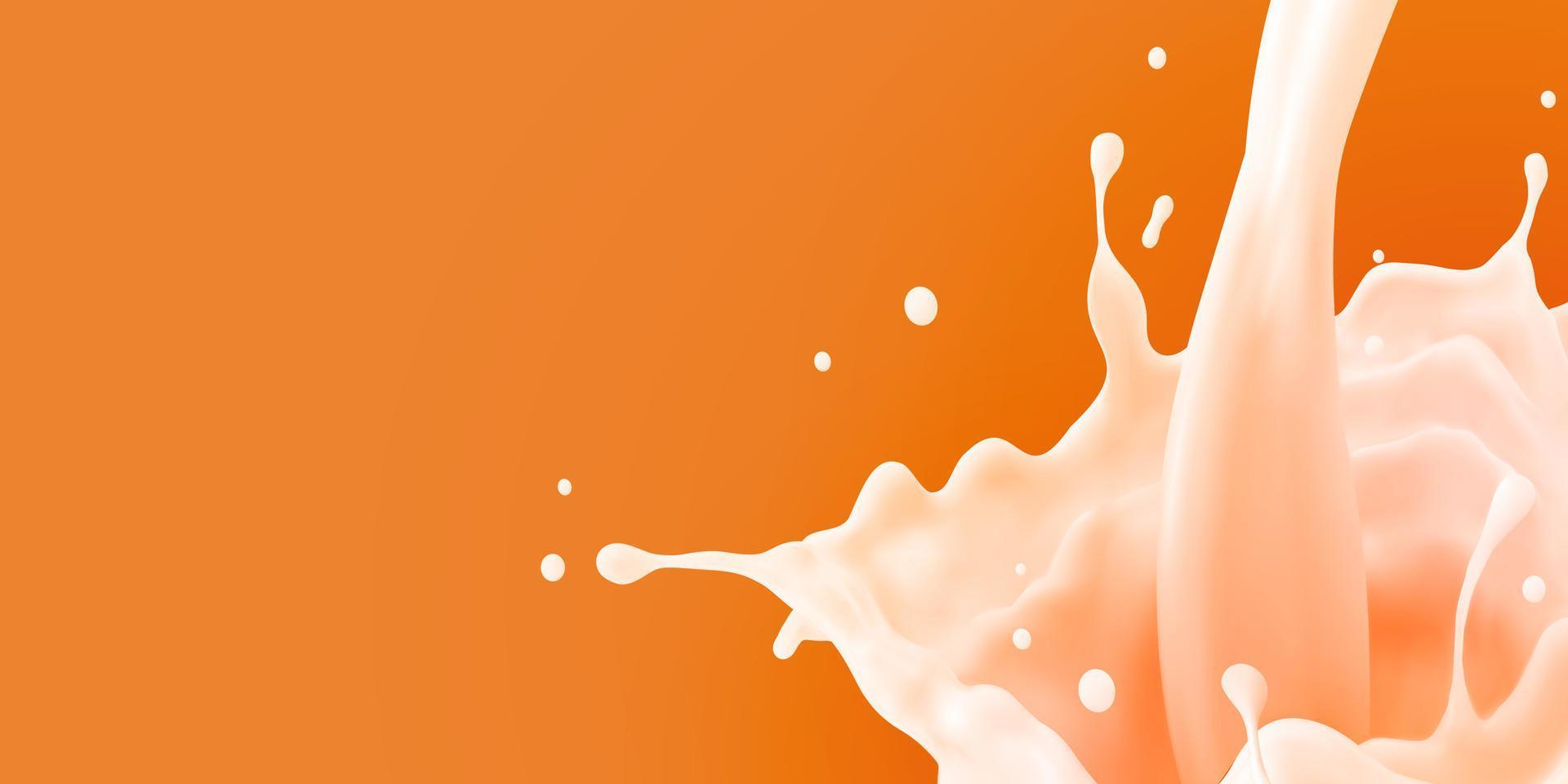 fondo de chorro de leche, salpicadura lechosa, salpicadura blanca líquida vectorial realista sobre fondo aislado. ilustración 3d vector