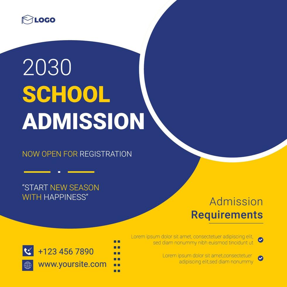 A flyer for a school admission service Digital template design vector