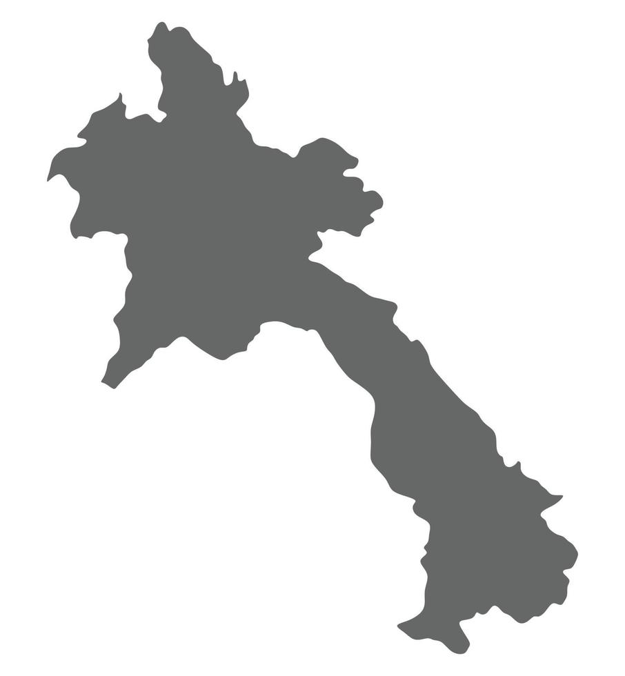 Laos map grey map on transparent background vector