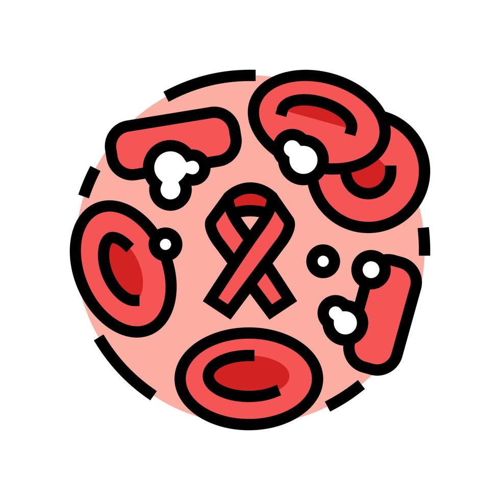 leucemia cáncer color icono vector ilustración