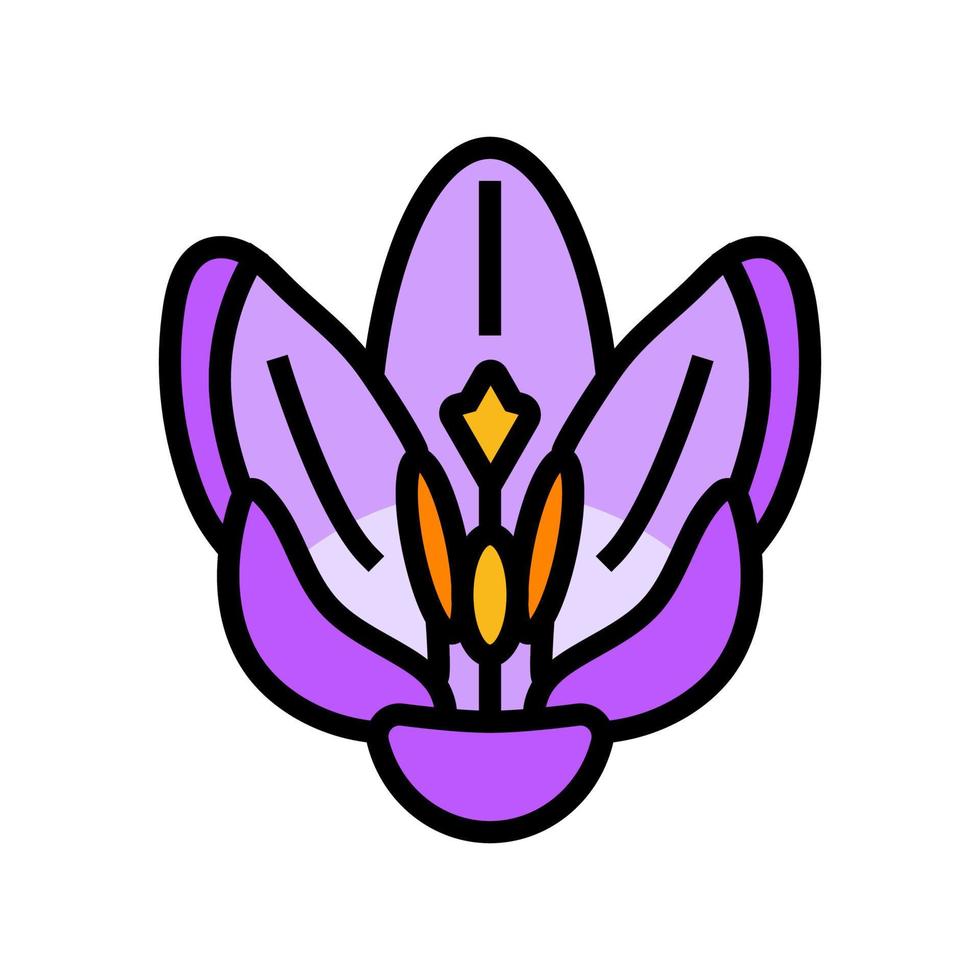 crocus flower spring color icon vector illustration