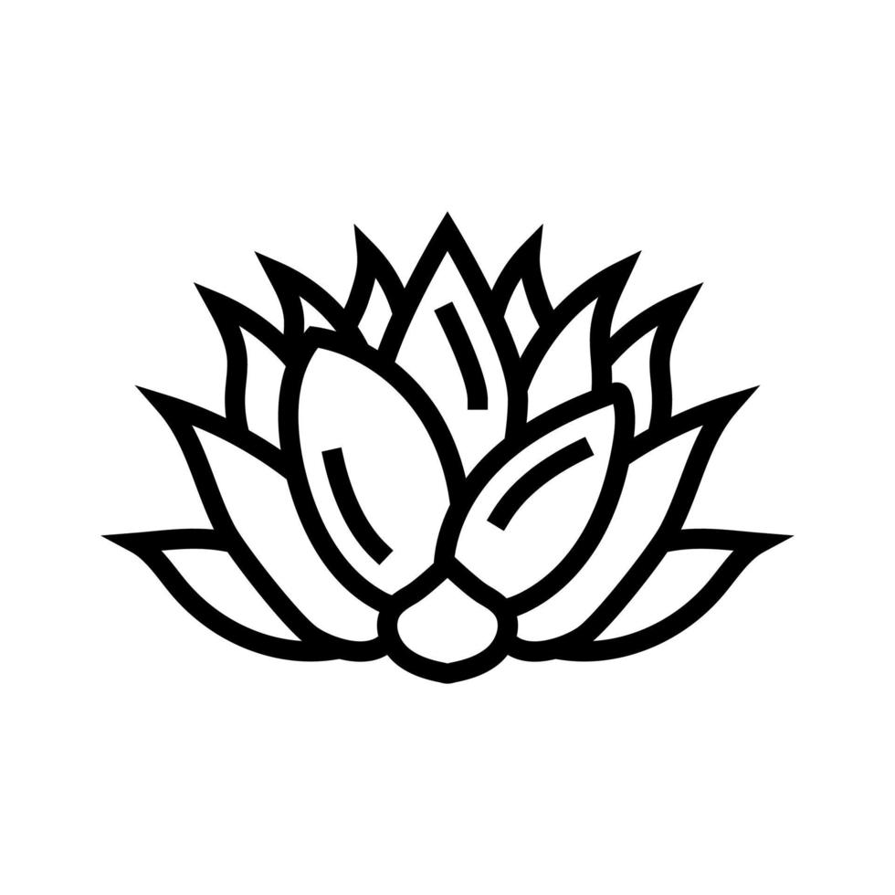 lotus flower yoga relax line icon vector illustration