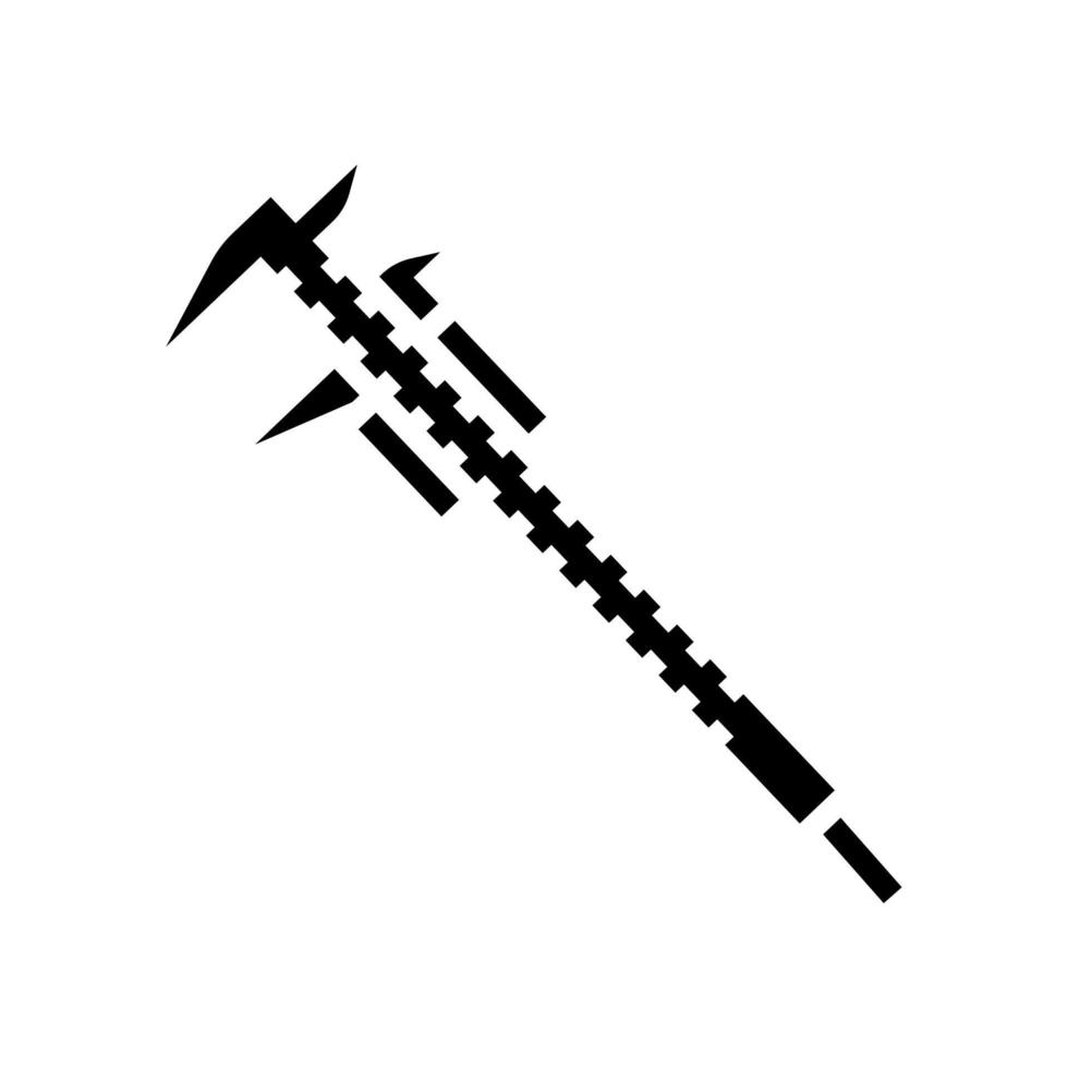 vernier gauge tool work glyph icon vector illustration