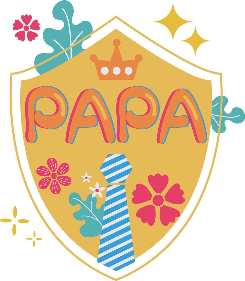 contento del padre día tarjeta proteger plano símbolo pegatina ilustración diseño vector