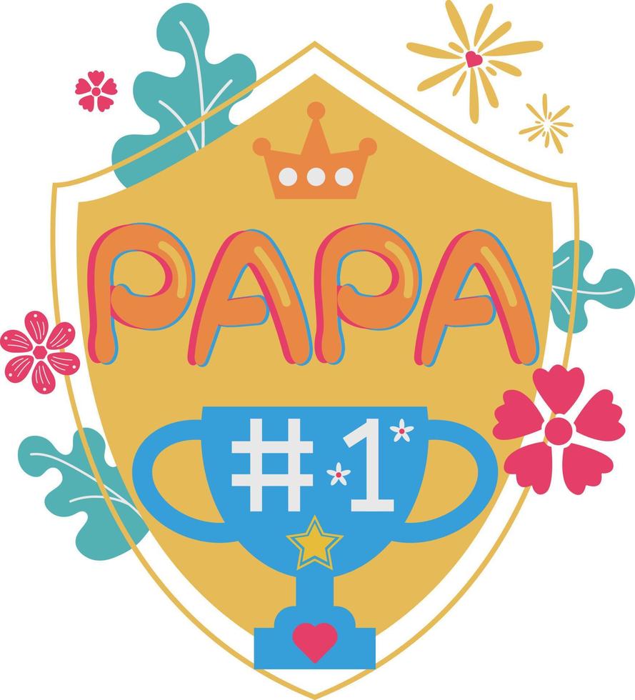 contento del padre día tarjeta proteger plano símbolo pegatina ilustración diseño vector