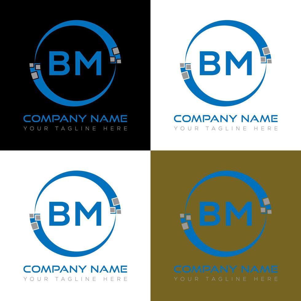 BM letter logo creative design. BM unique design. vector