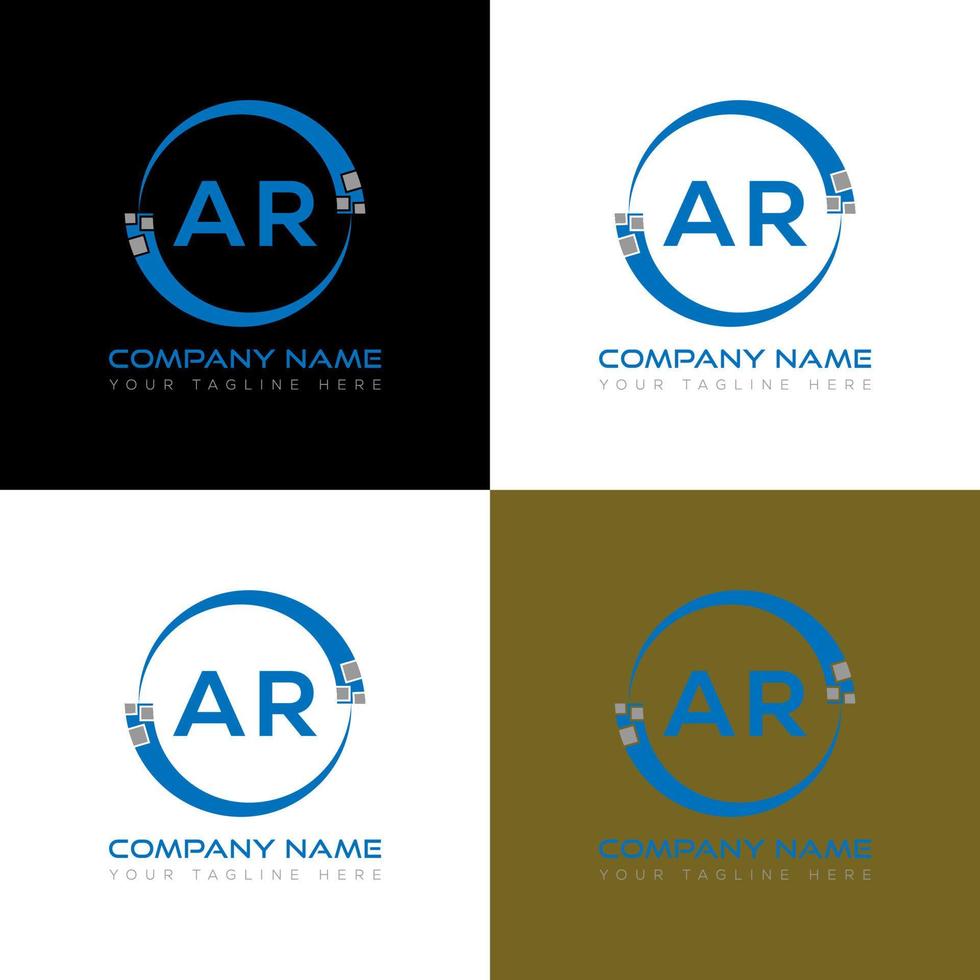 AR letter logo creative design. AR unique design. vector