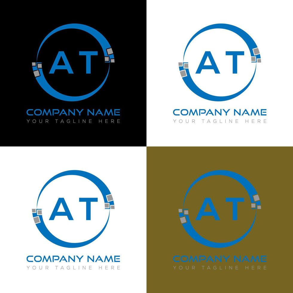 AT letter logo creative design. AT unique design. vector
