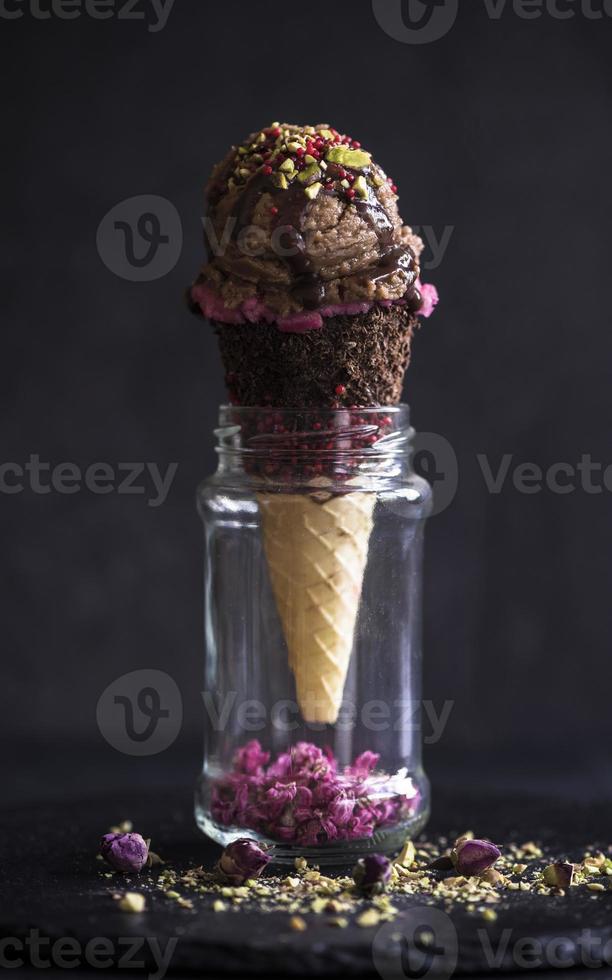 Ice cream in the cone photo
