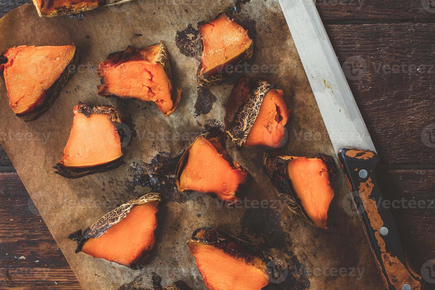 Sliced grilled pumpkin photo