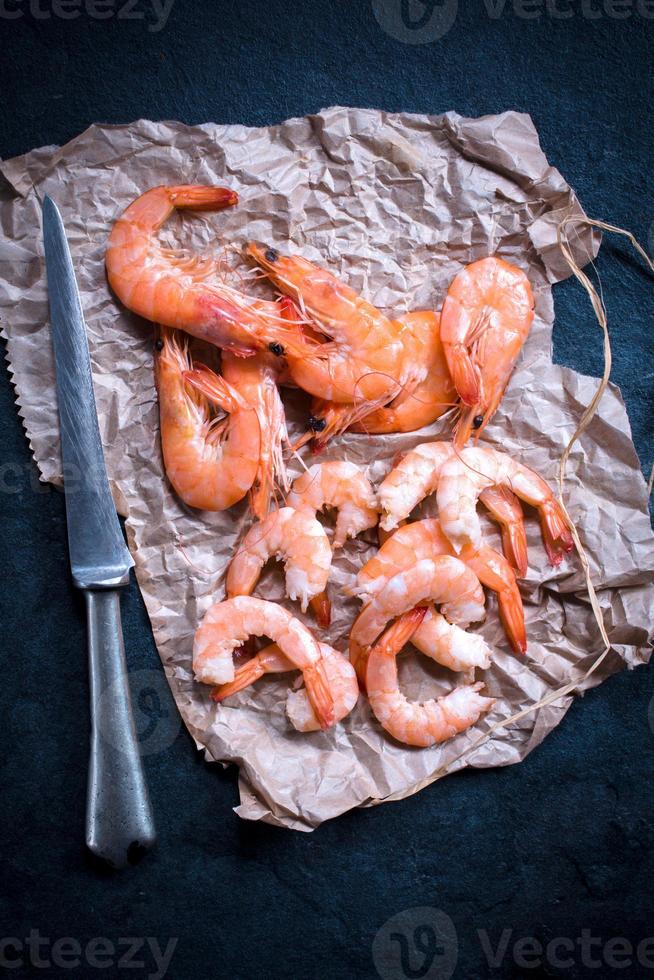 Raw tiger shrimp photo