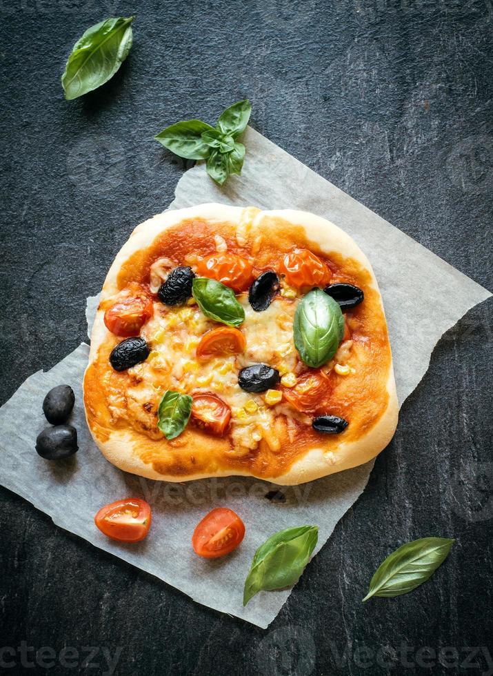 Vegetarian mini pizza photo