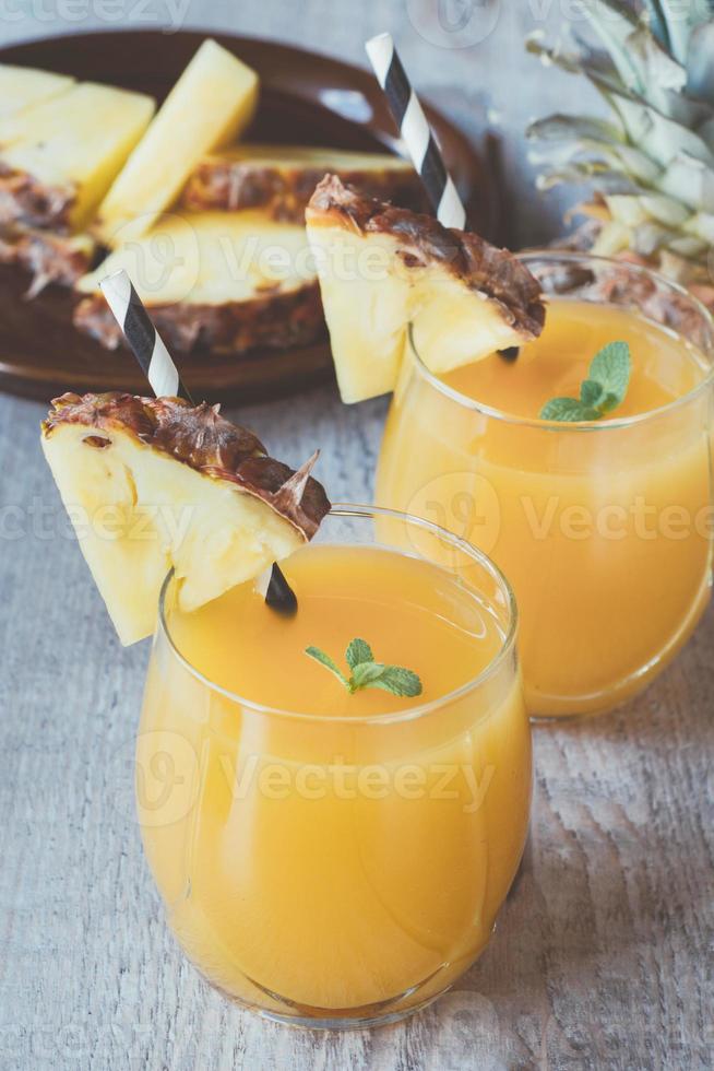 Fresh pineapple juice photo