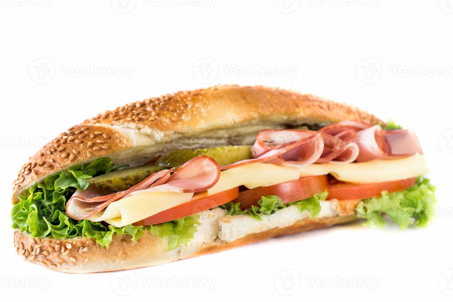 sándwich sobre fondo blanco foto