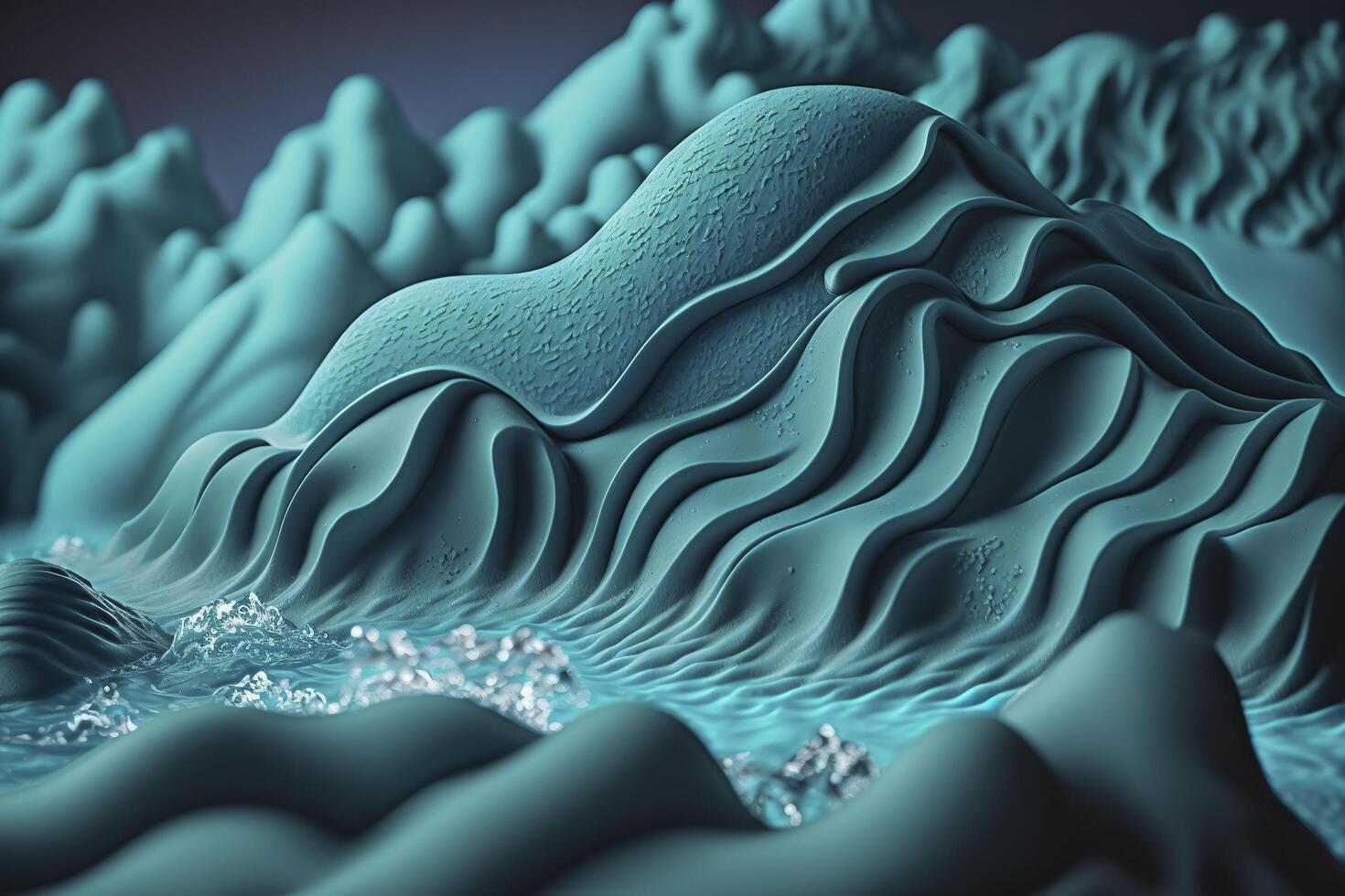 3d waves abstract background. . photo