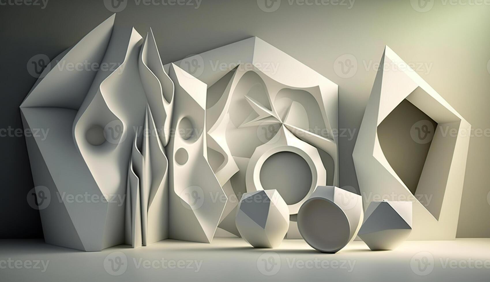 Scene with geometrical forms, photo