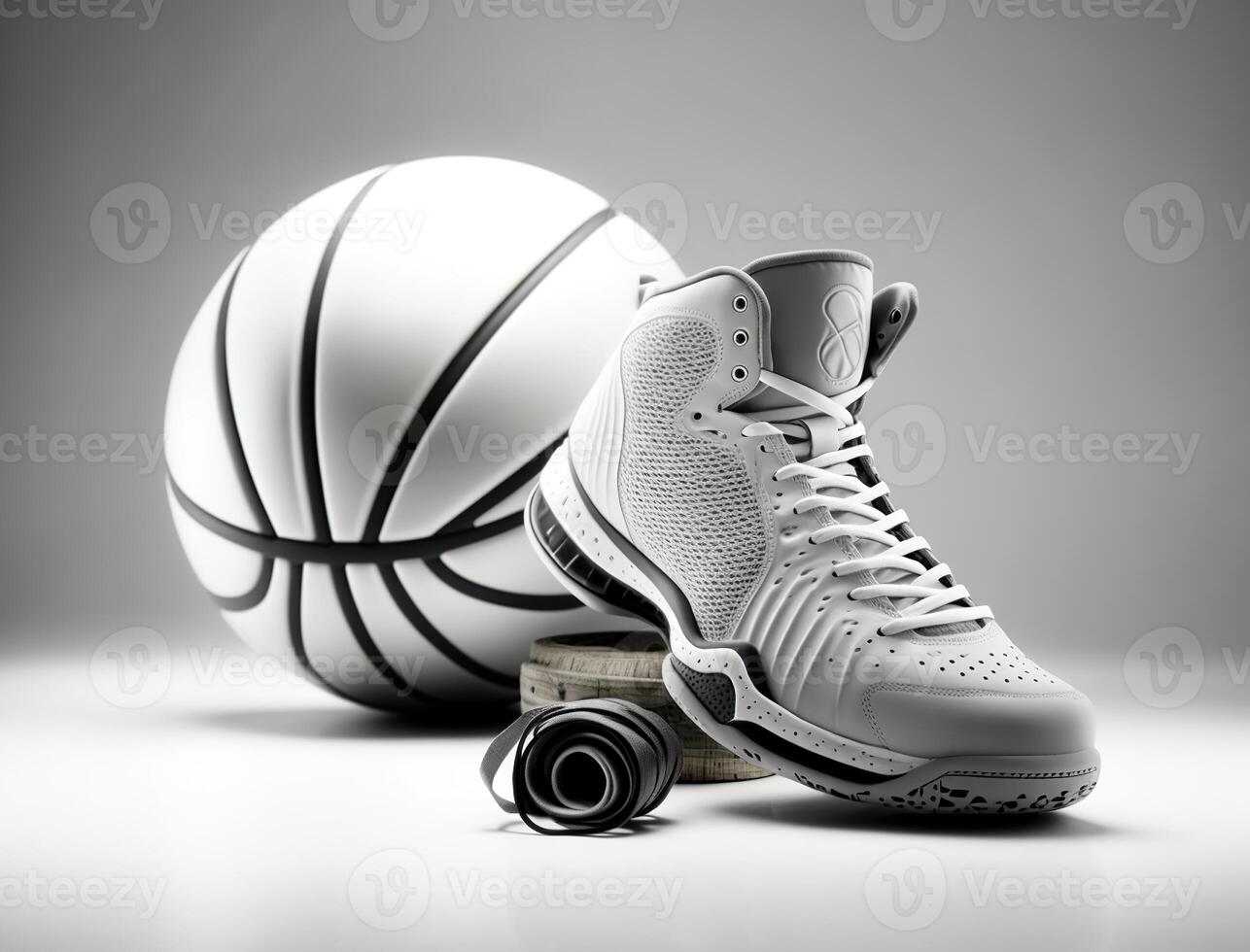 baloncesto Zapatos con baloncesto, generativo ai foto