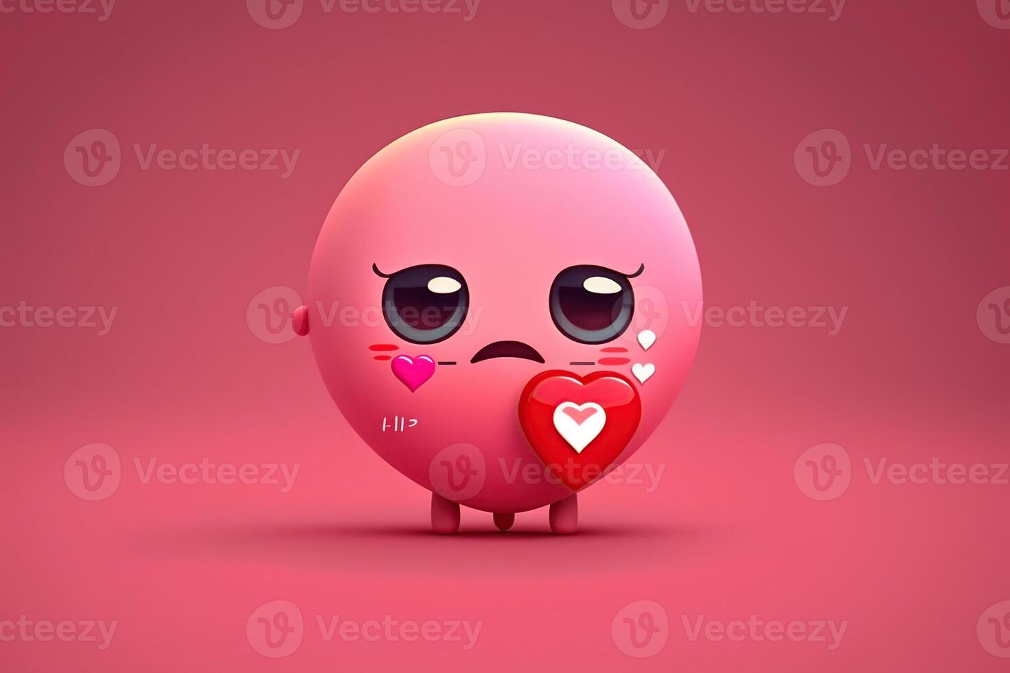 Sending Love with the Cute Hearts and Miss You Cartoon Character, photo