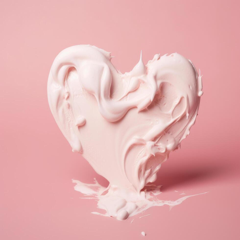 Heart shape from cream. Illustration photo