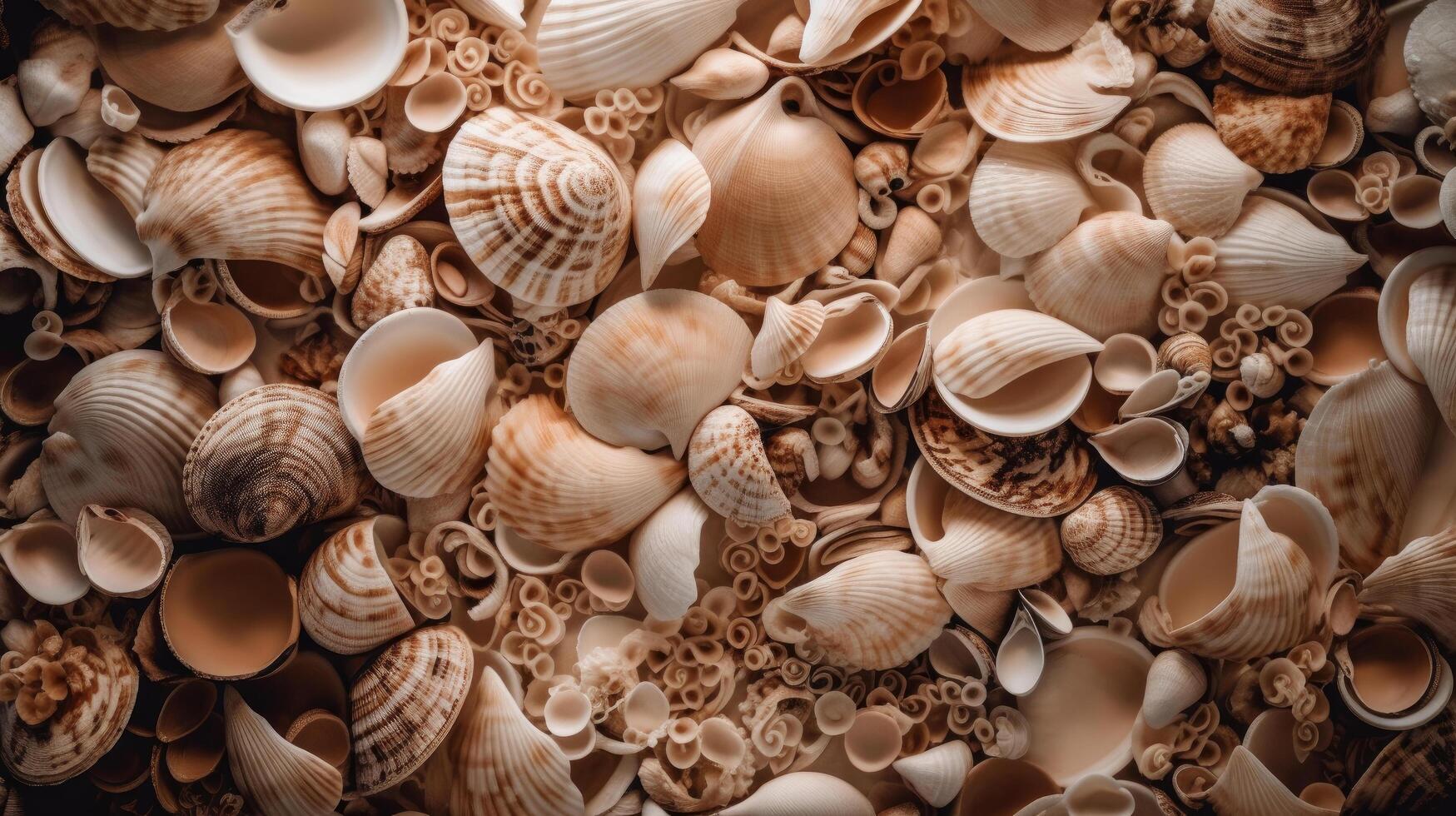 Natural shells background. Illustration photo