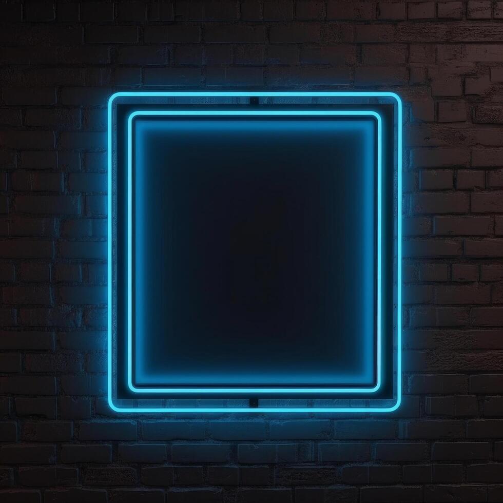 Neon frame on dark background. Illustration photo
