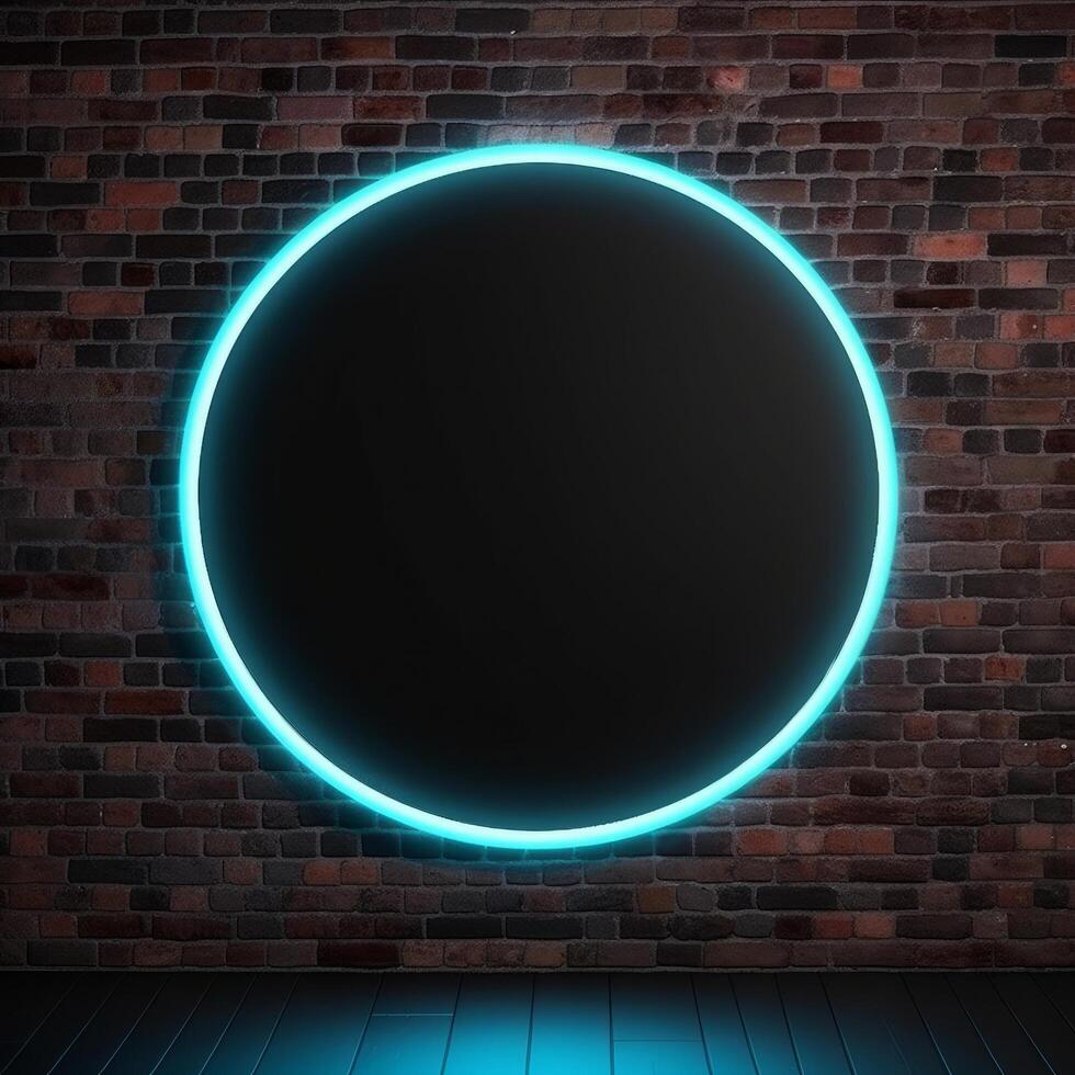 Neon frame on dark background. Illustration photo
