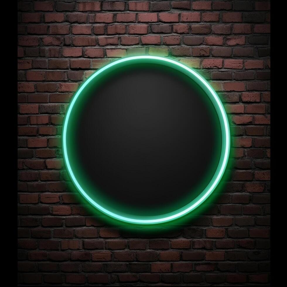 Neon frame on dark background. Illustration photo