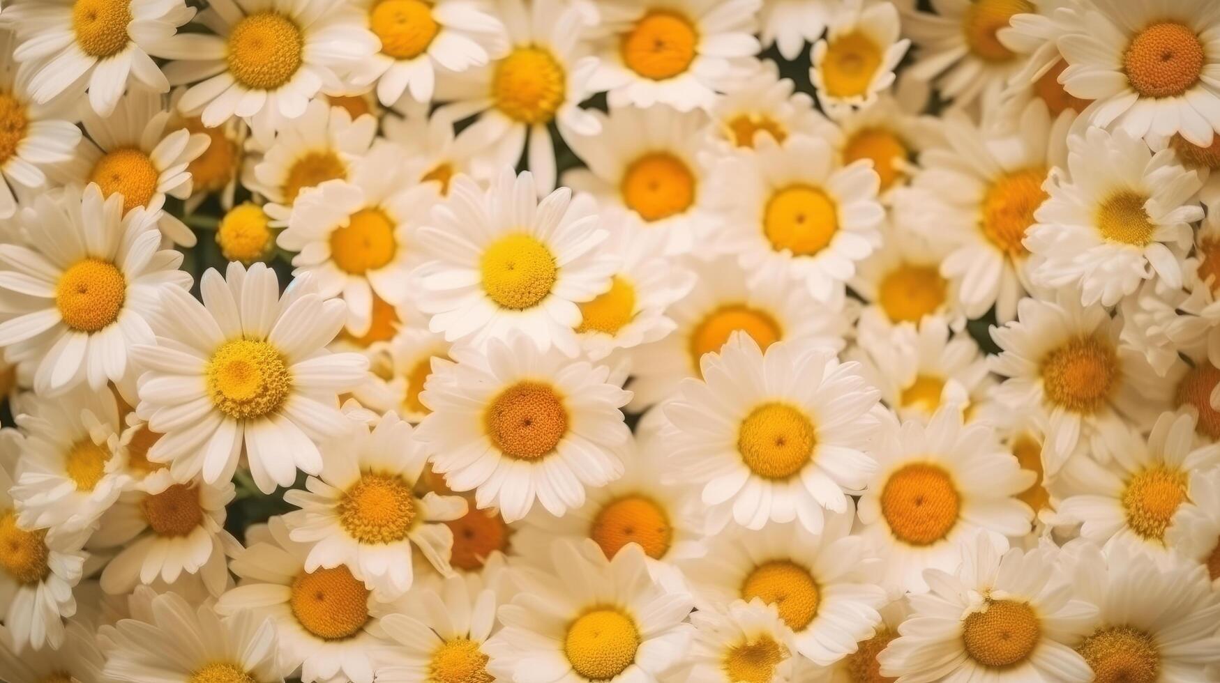 Chamomile flowers background. Illustration photo