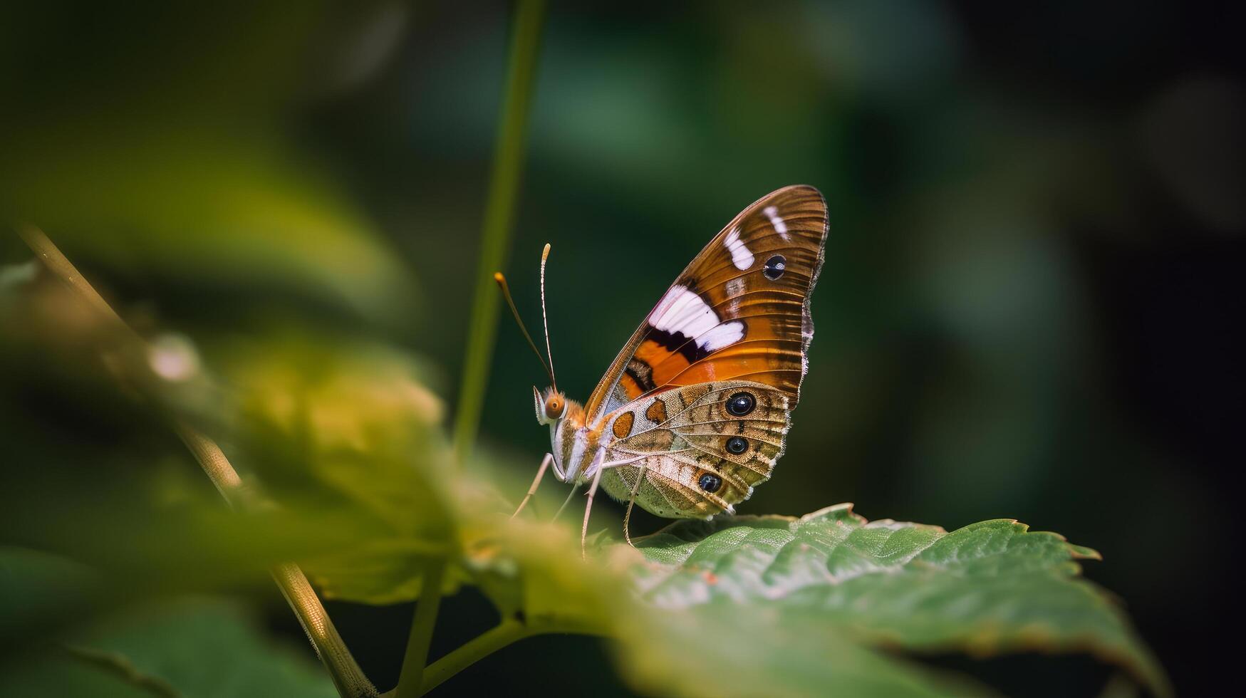 Butterfly on natural background. Illustration photo
