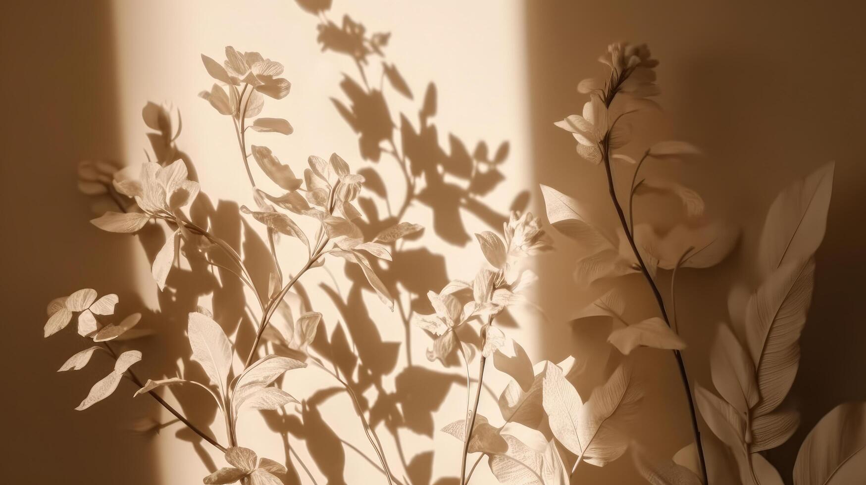 Dry flower beige background. Illustration photo