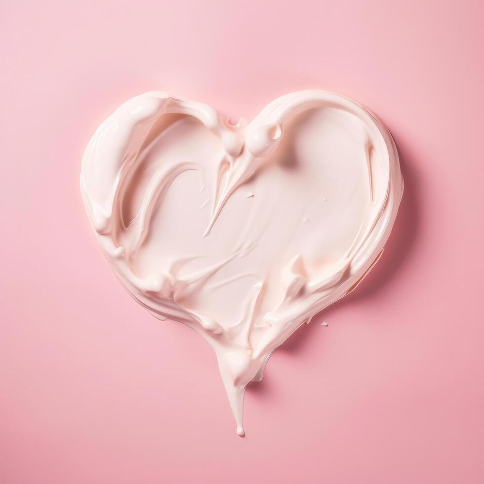 Heart shape from cream. Illustration photo