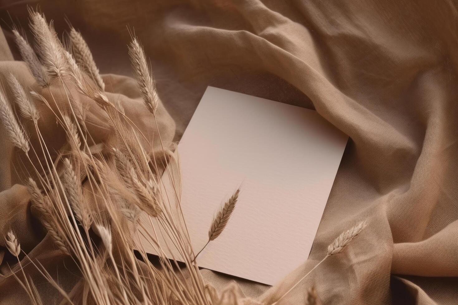 Natural background with blank paper. Illustration photo