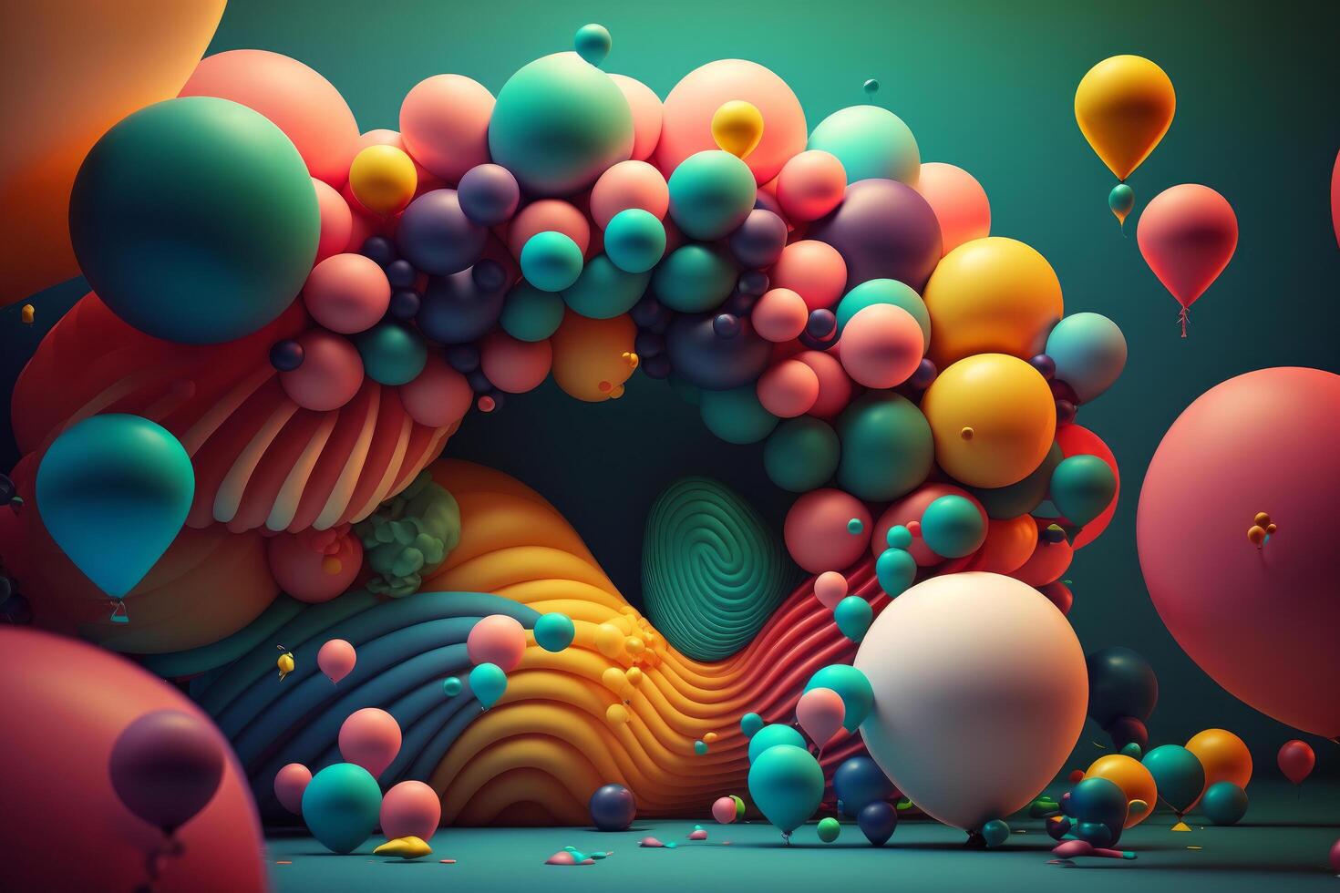 Happy Birthday Background with Balloons. Illustration photo