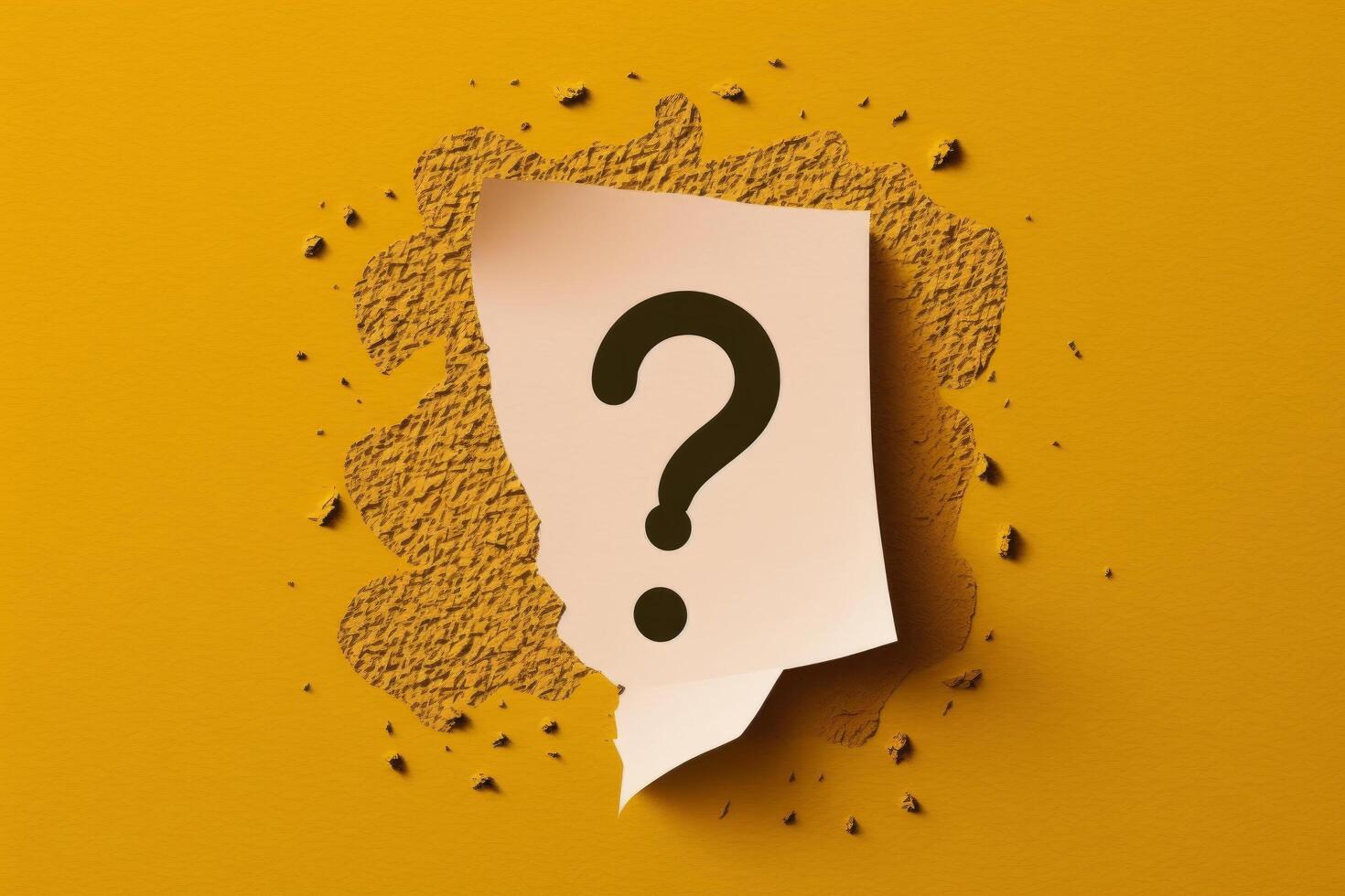 Yellow background with question mark. Illustration photo