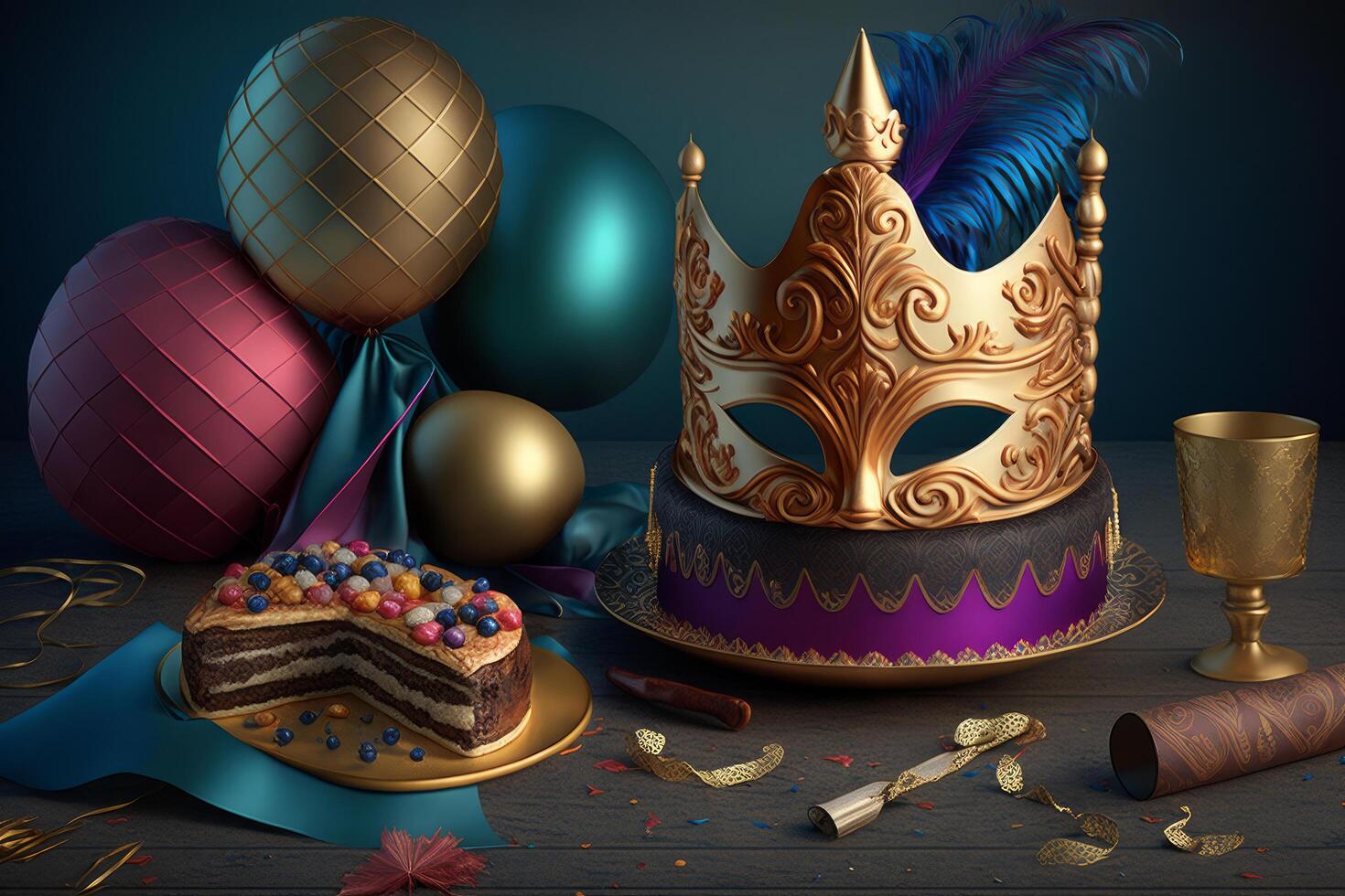 Purim holiday background. Illustration photo