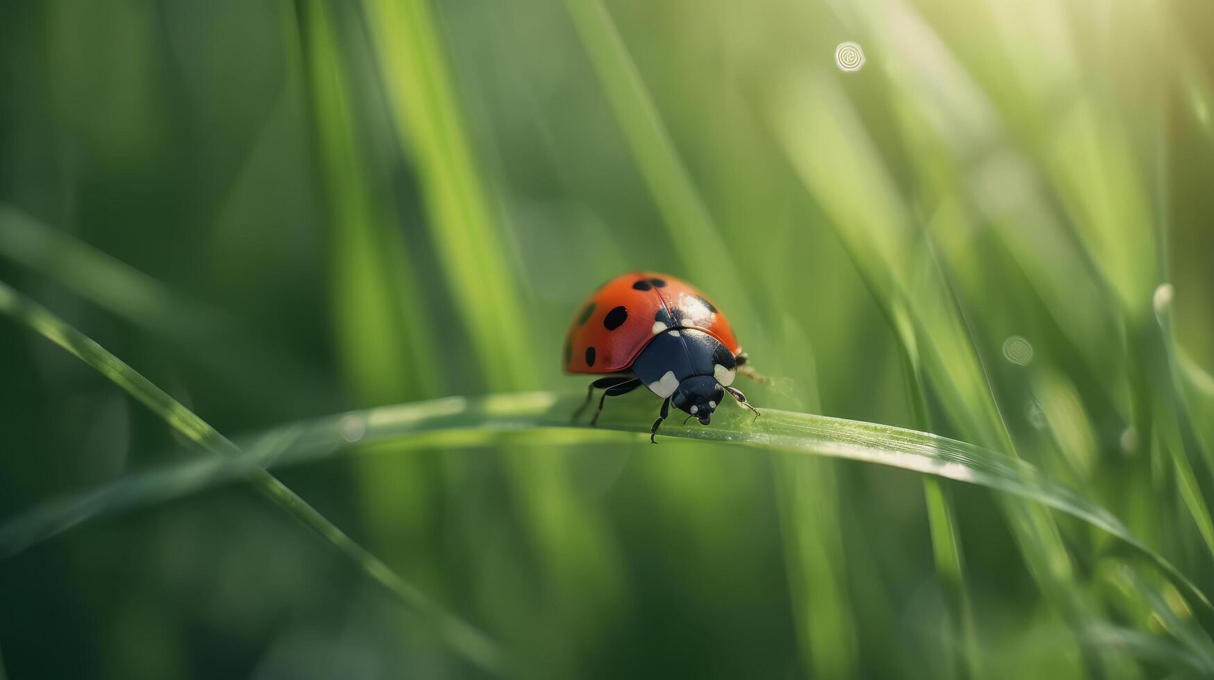 Ladybug on natural background. Illustration photo