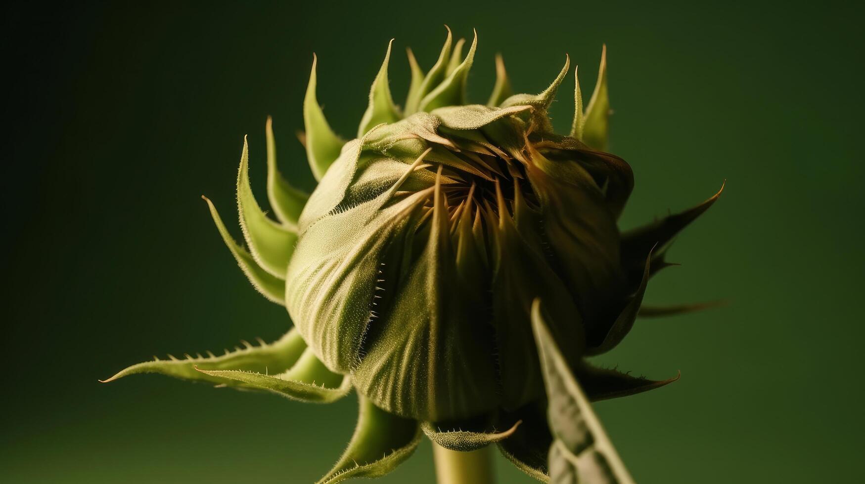 Sunflower bud. Illustration photo