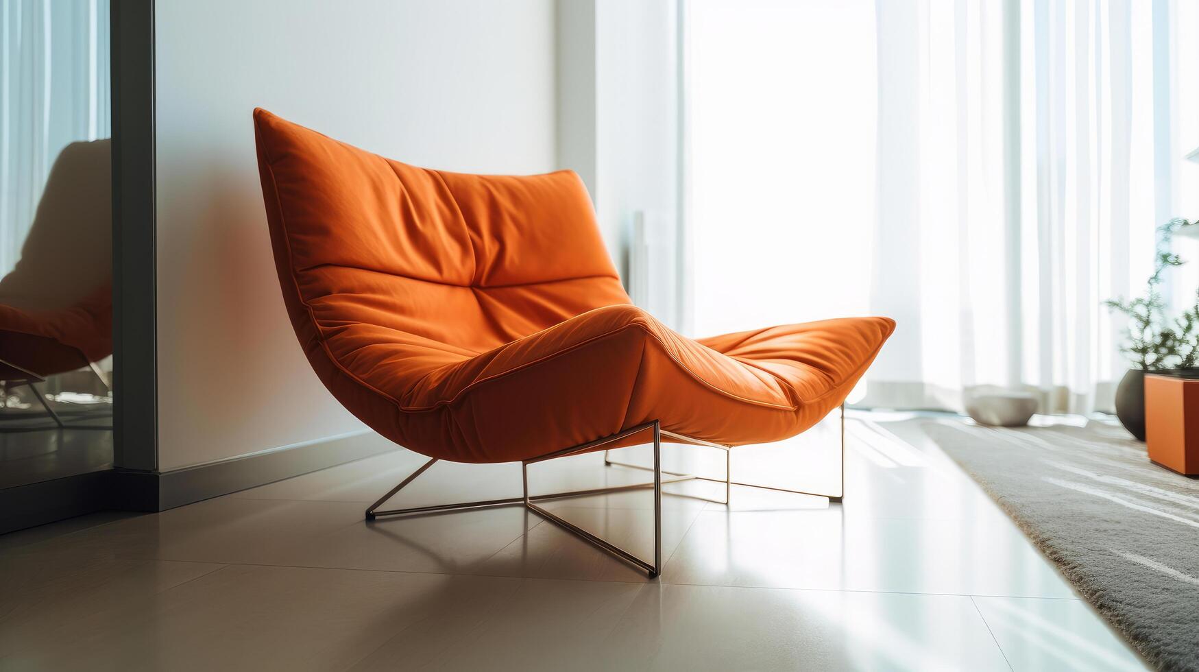 Orange modern chair. Illustration photo