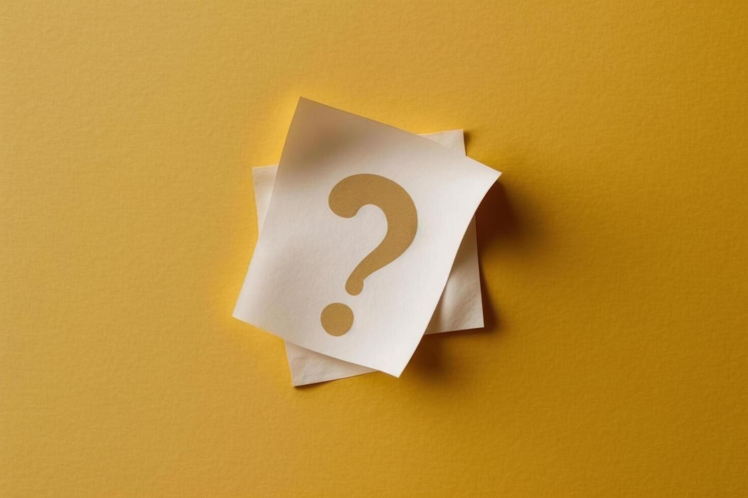 Yellow background with question mark. Illustration photo