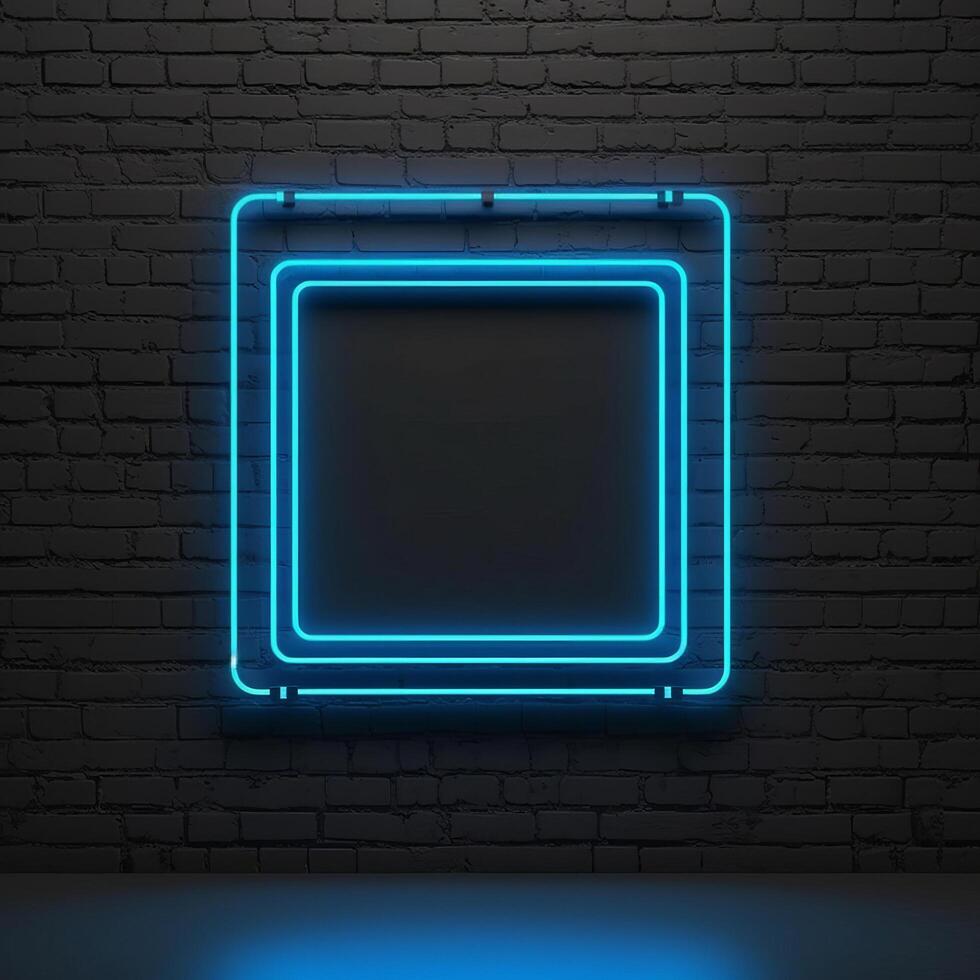 Neon frame on dark background. Illustration photo