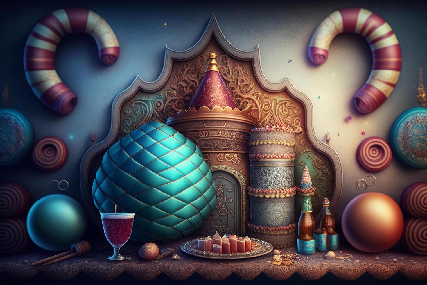 Purim holiday background. Illustration photo