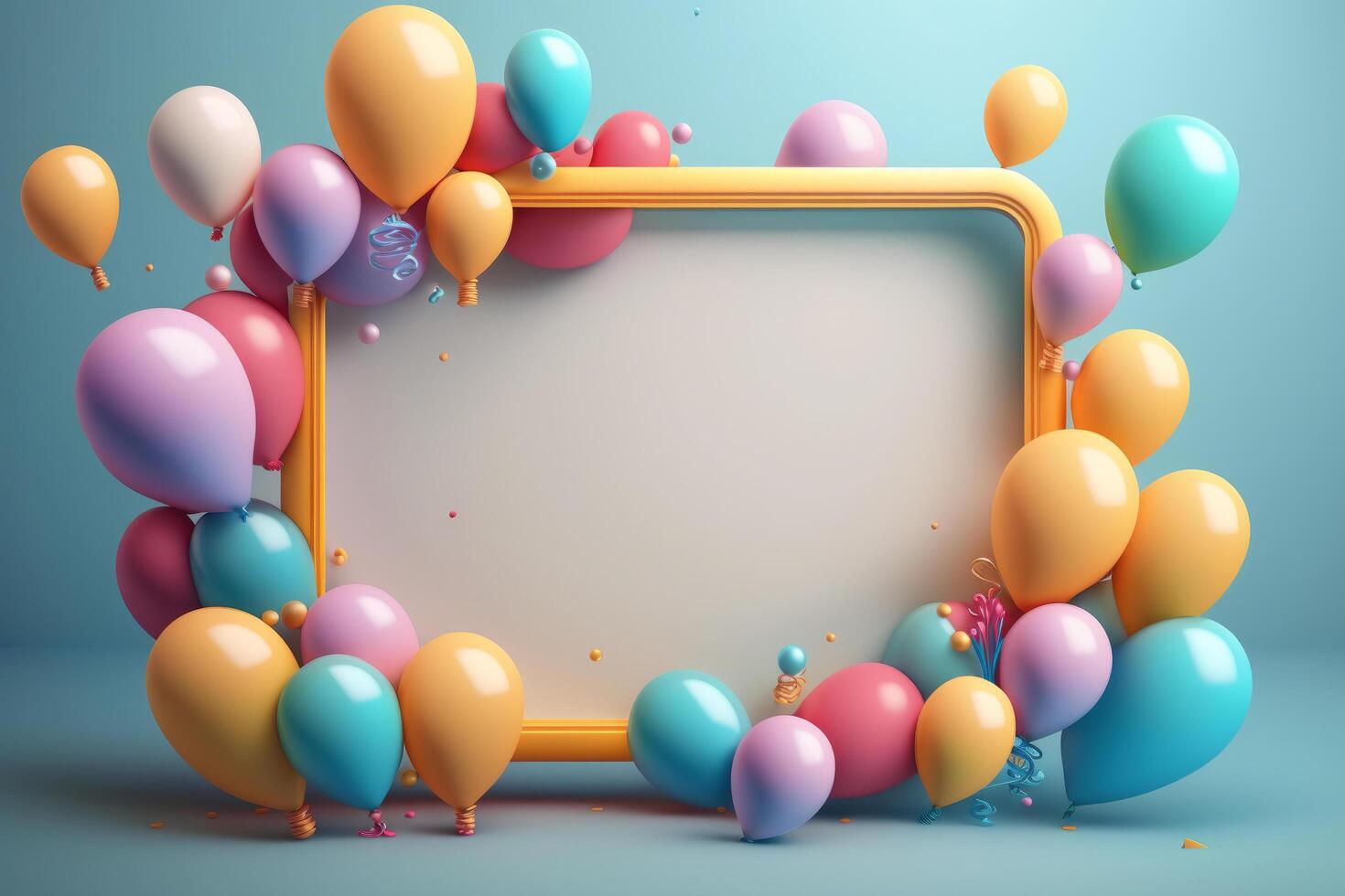 Happy Birthday Background with Balloons. Illustration photo