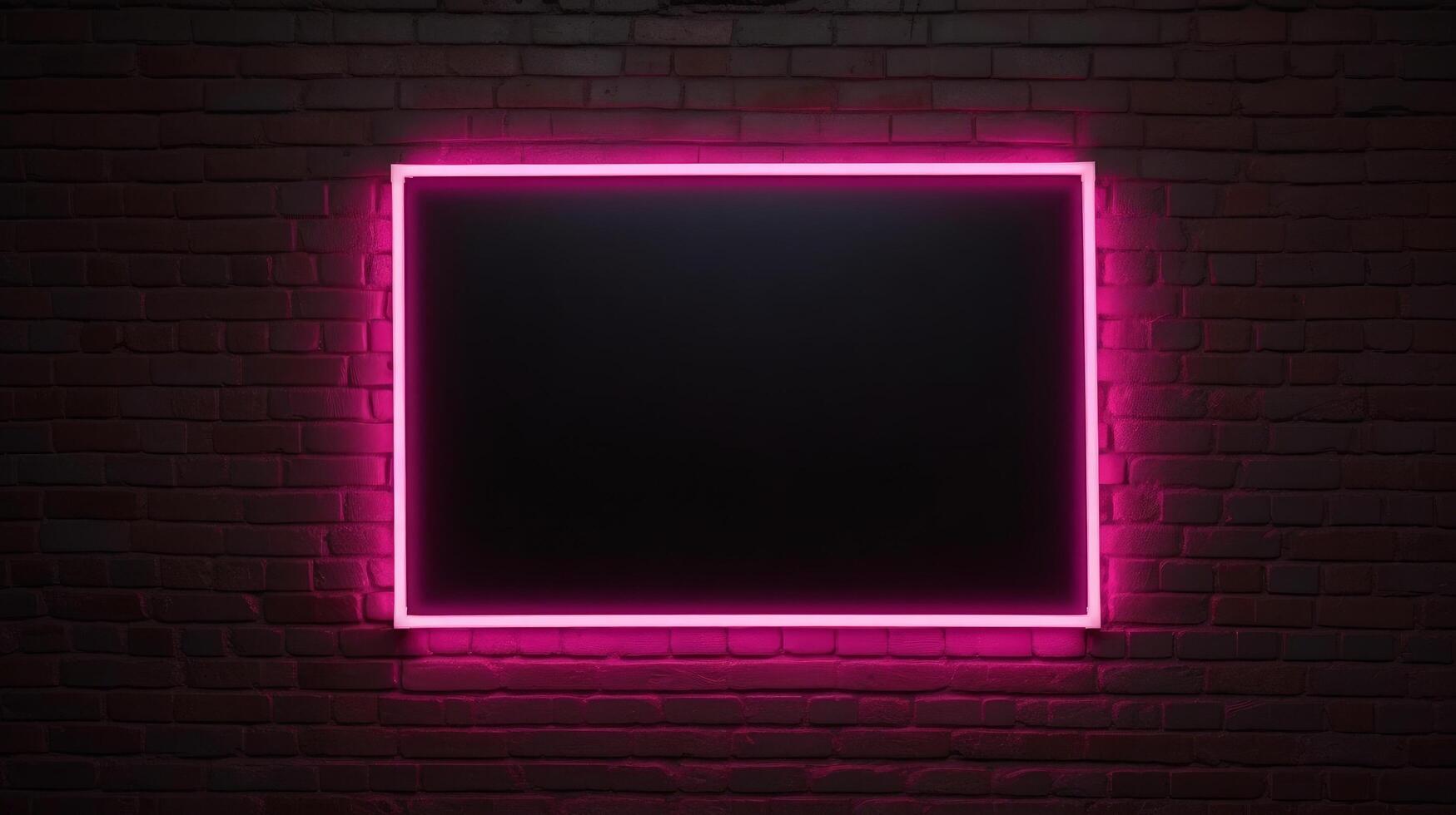 Neon frame on dark background. Illustration photo