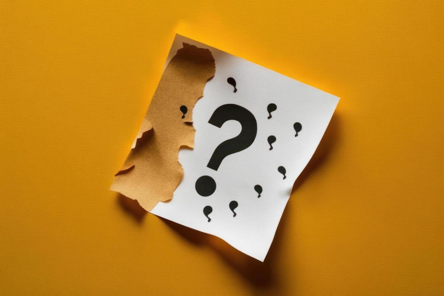 Yellow background with question mark. Illustration photo