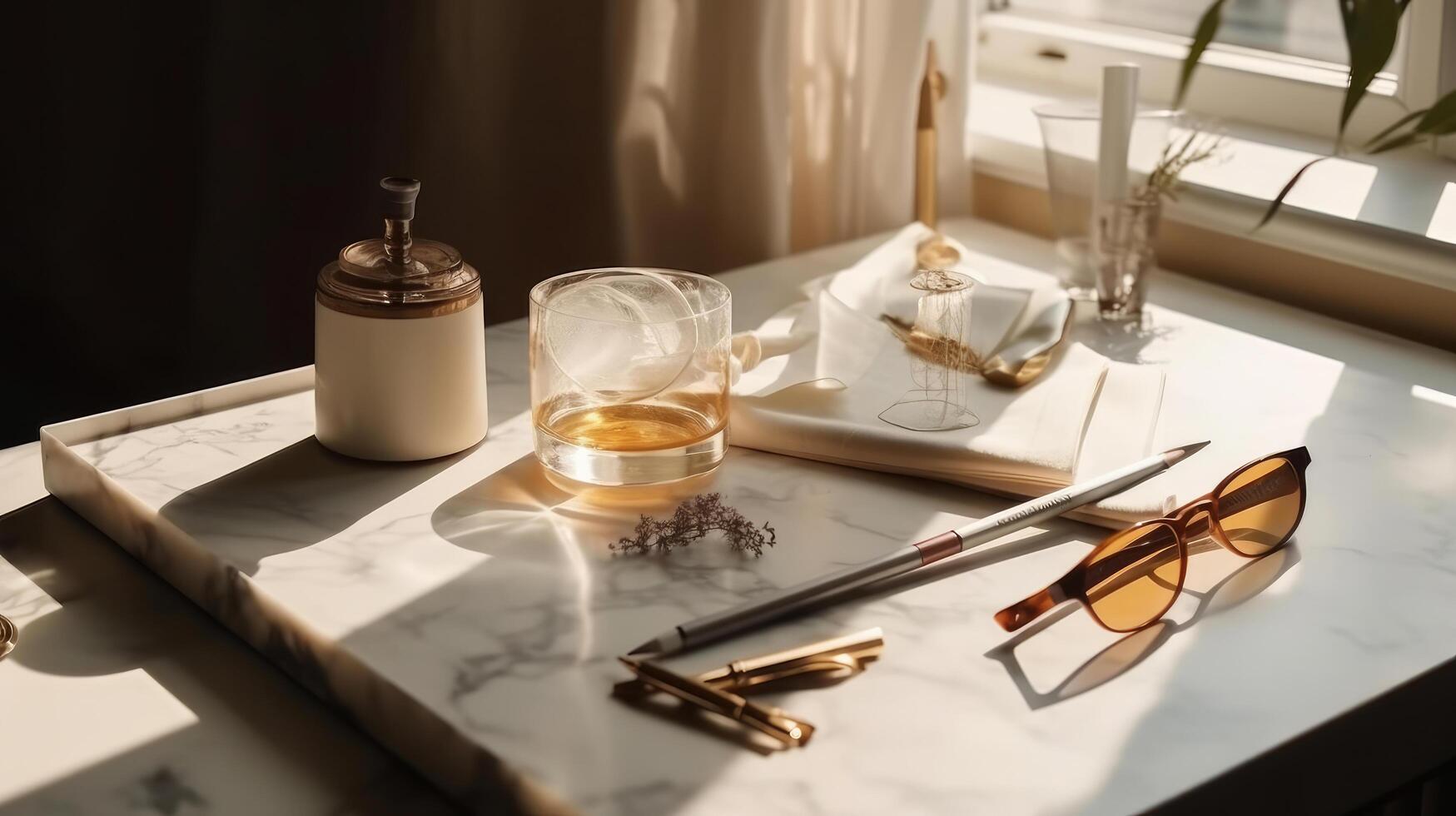Elegance home office background. Illustration photo