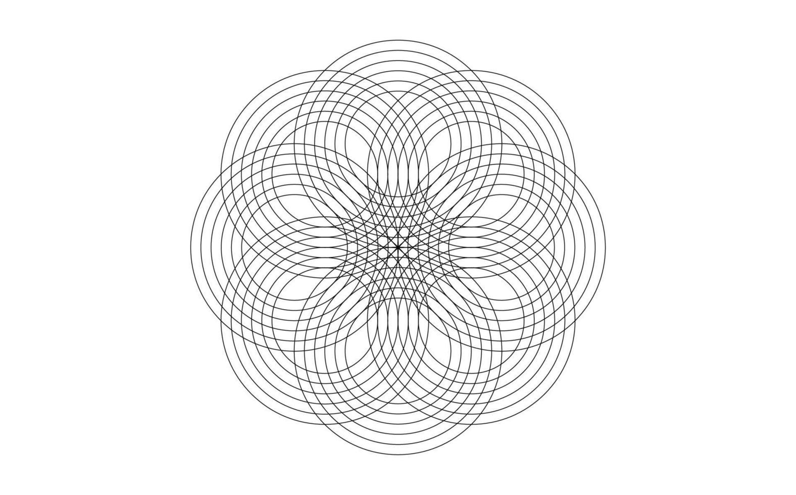 Design mandala of Sacred Geometry. Round geometric arabesque, Oriental ornament. Abstract flower symbol, vector template for web and print isolated on white background