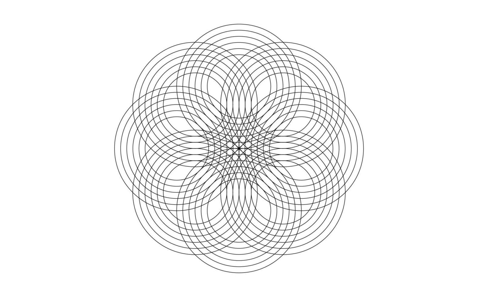 Design mandala of Sacred Geometry. Round geometric arabesque, Oriental ornament. Abstract flower symbol, vector template for web and print isolated on white background
