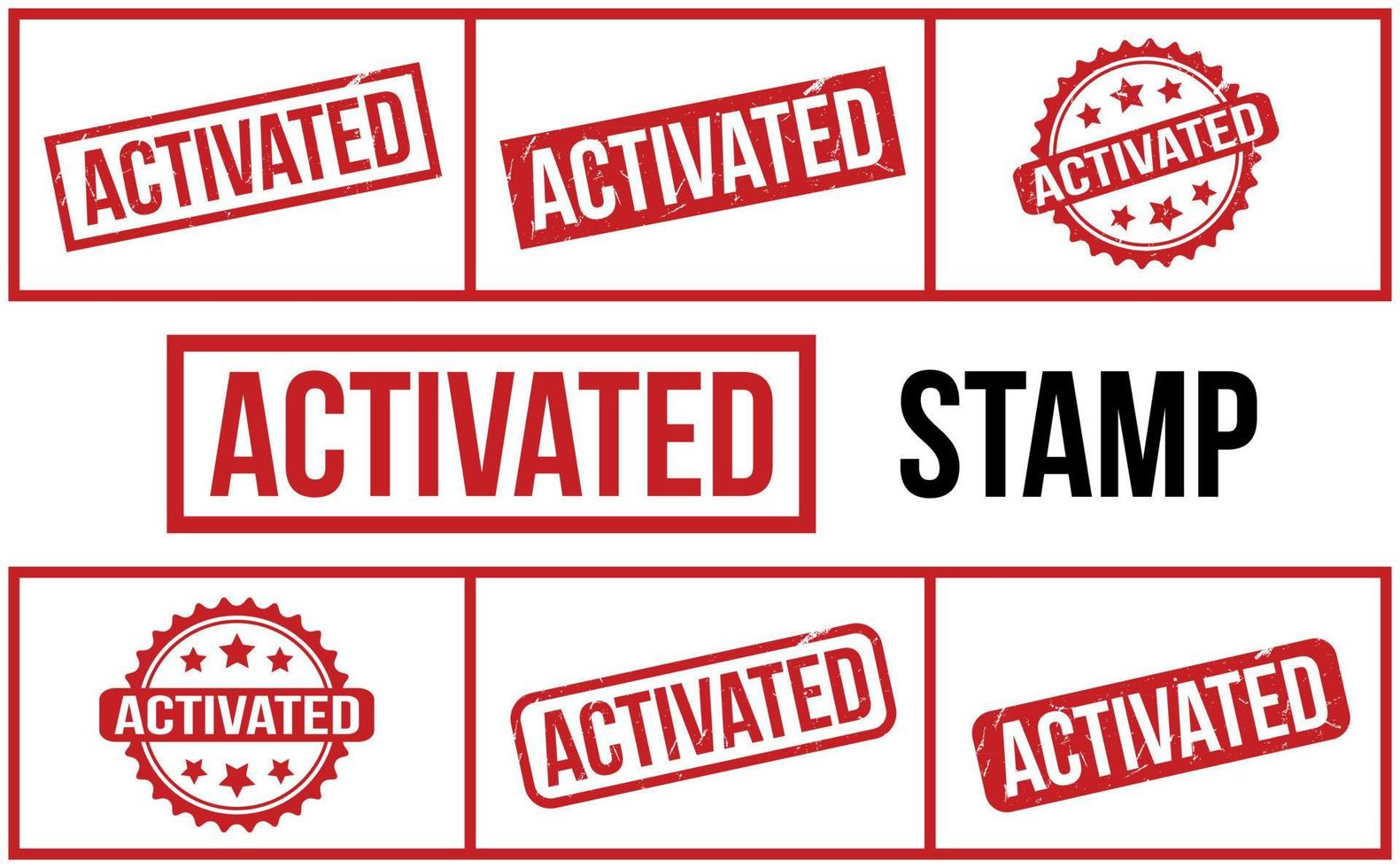 Activated Rubber Stamp Set Vector