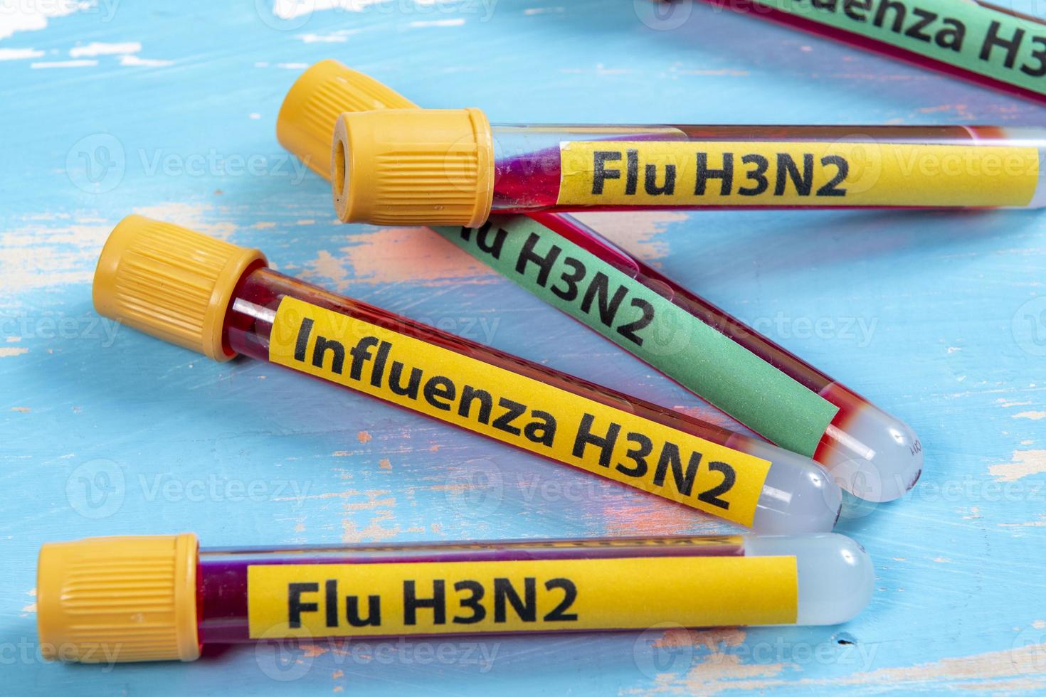 vacío tubo para sangre colección escrito gripe h3n2 en referencia a el gripe tipo foto