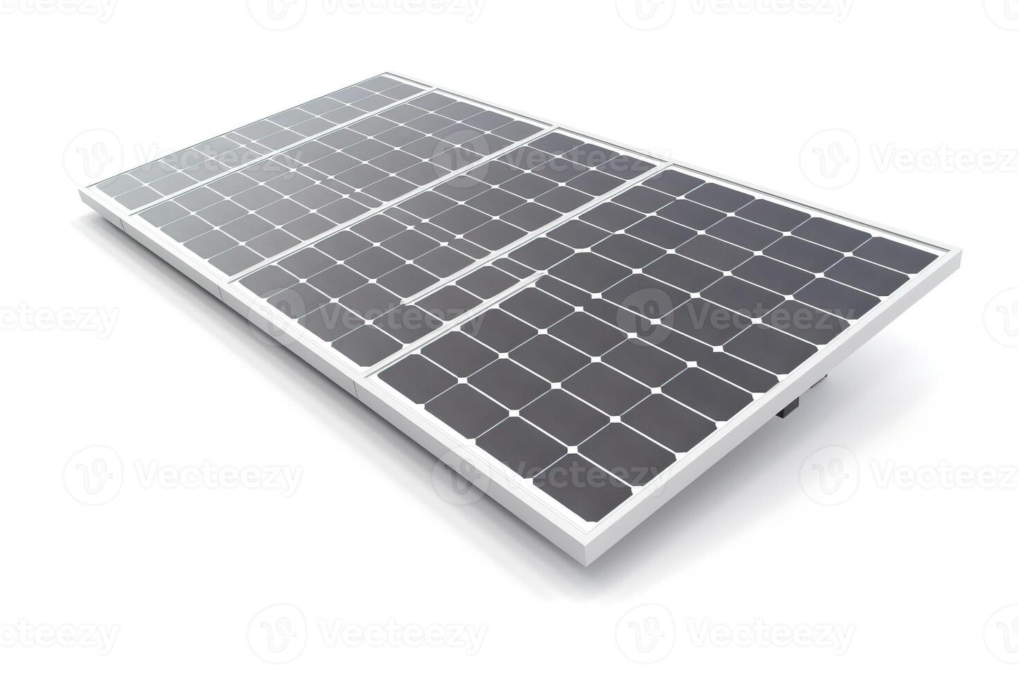 Solar panel on white background, isolate, alternative source. Clean technologies of future. . photo